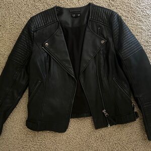 Black Leather Top Shop Jacket